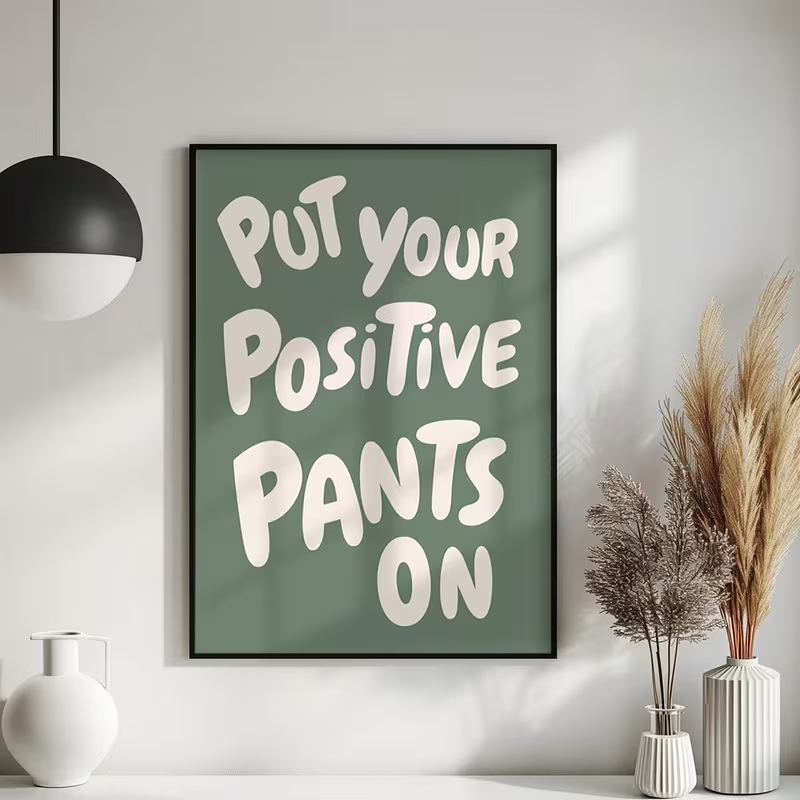 Home Decor Quotes On Wall - Moderne groene 'Put Your Positive On'-citaten