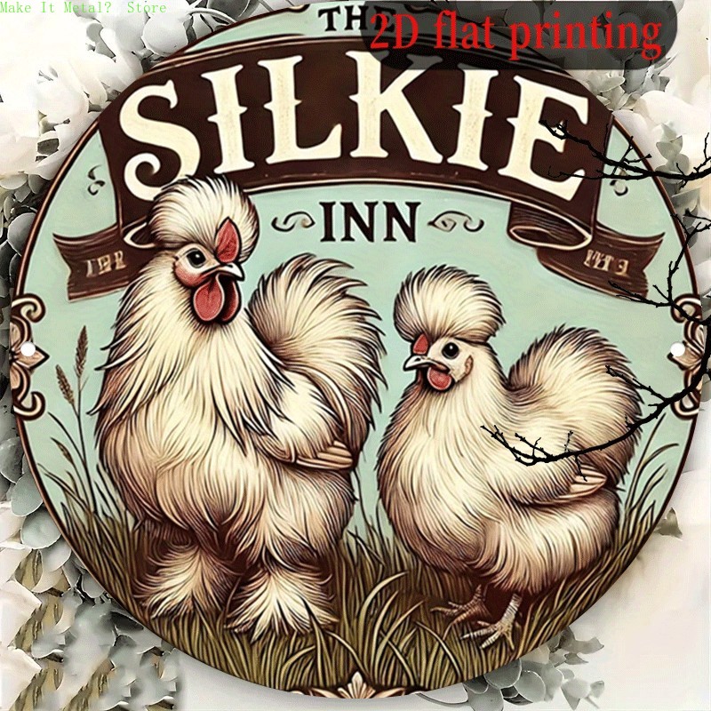 Home Decor Theme - Vintage The Silkie Inn ronde blikken