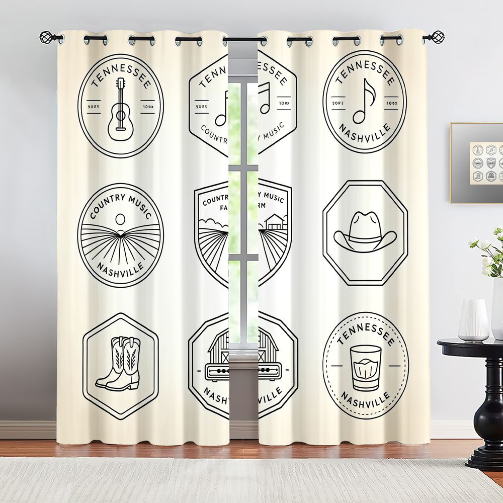 Home Decor Theme - Tennessee Country Music Thema-gordijnen, Nashville esthetische