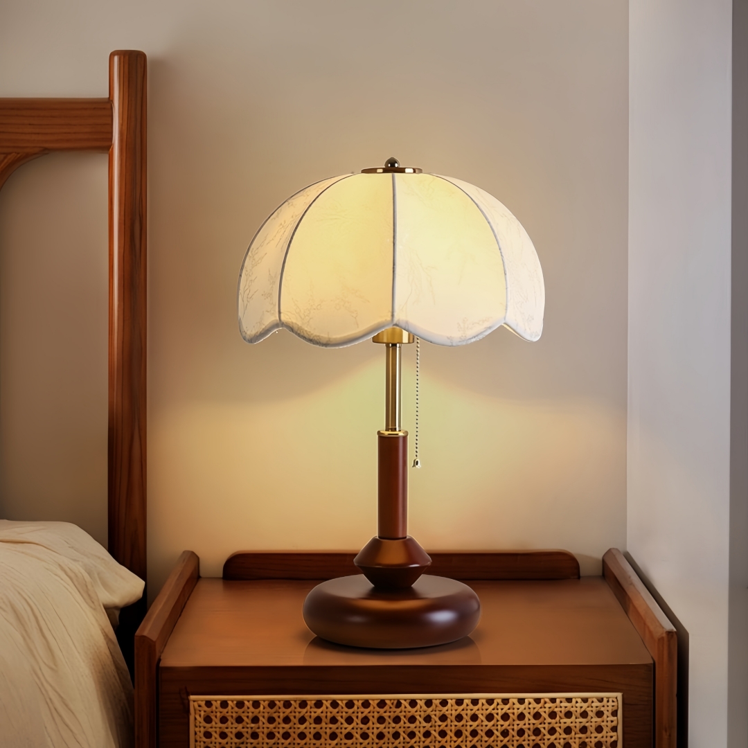 Home Decor Lamp - Vintage geschulpte koepeltafellamp voor slaapkamer, nachtkastje,