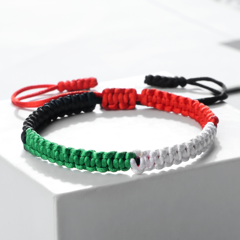 Home Decor Uae - Palestina Vlag String Armband Rood Zwart