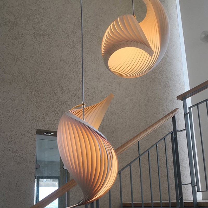 Hanging Moon Lamp - Japanse unieke houten LED-hanglampen Creatieve woonkamer