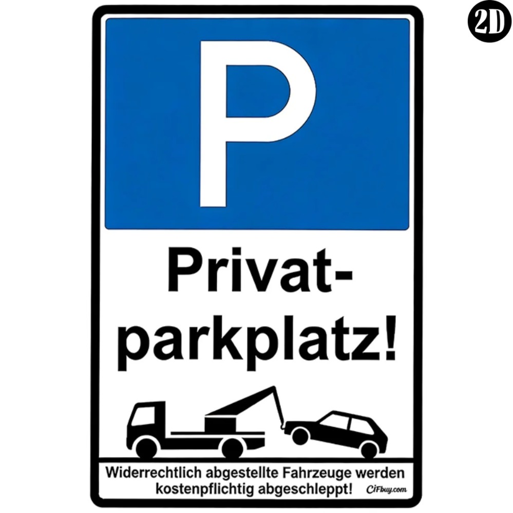 Germany Home Decor - Duitse Privatparkplatz No Parking metalen bord