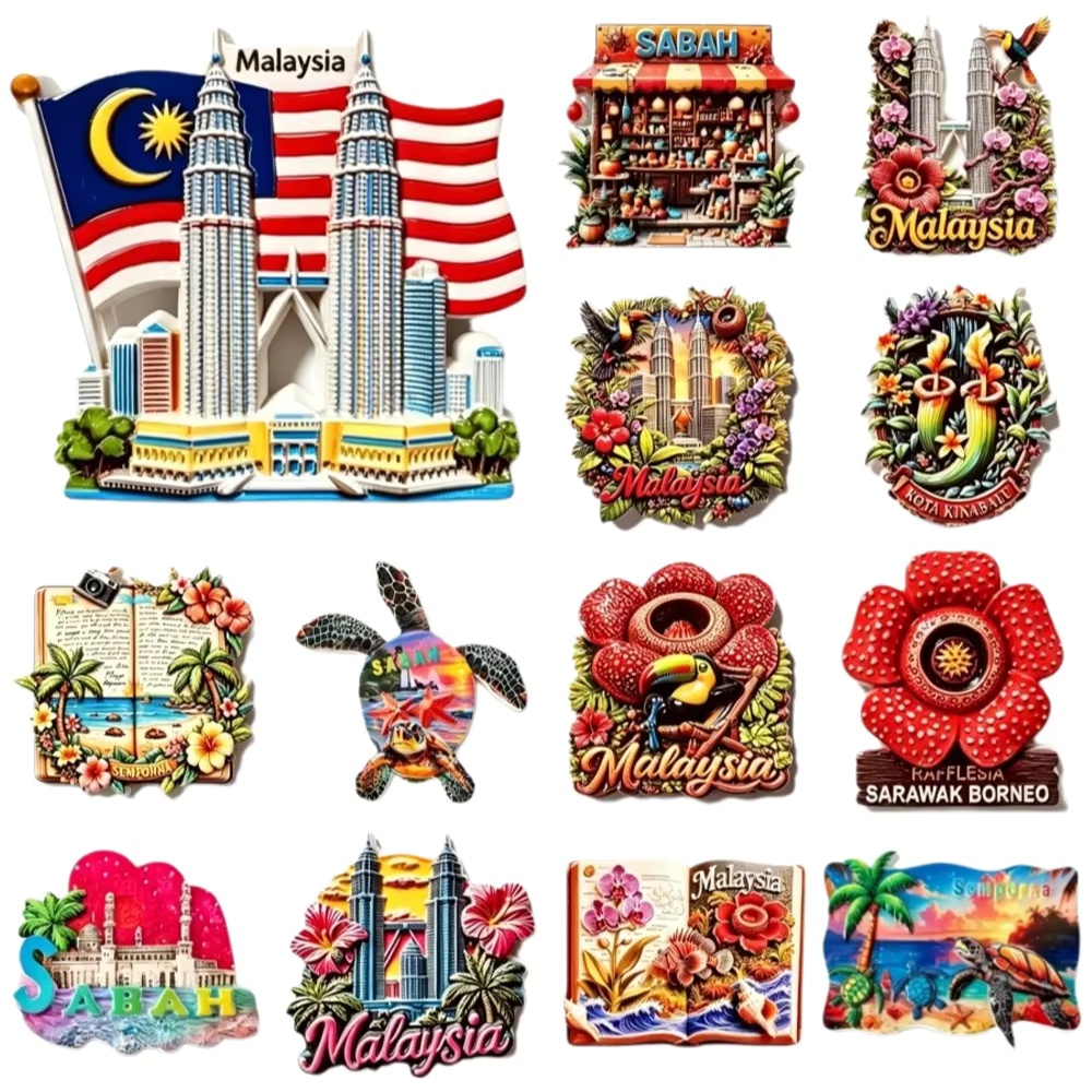 Home Decor Malaysia - Maleisische toeristische souvenir 3D hars koelkastmagneet