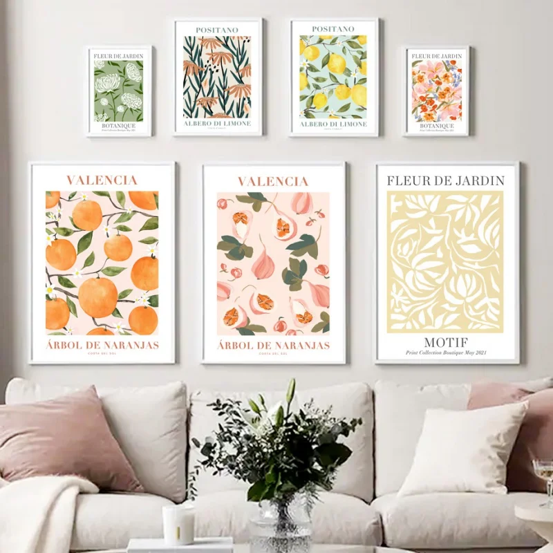 Home Decor Orange - Scandinavische eenvoudige muurkunst Valencia oranje Boheemse