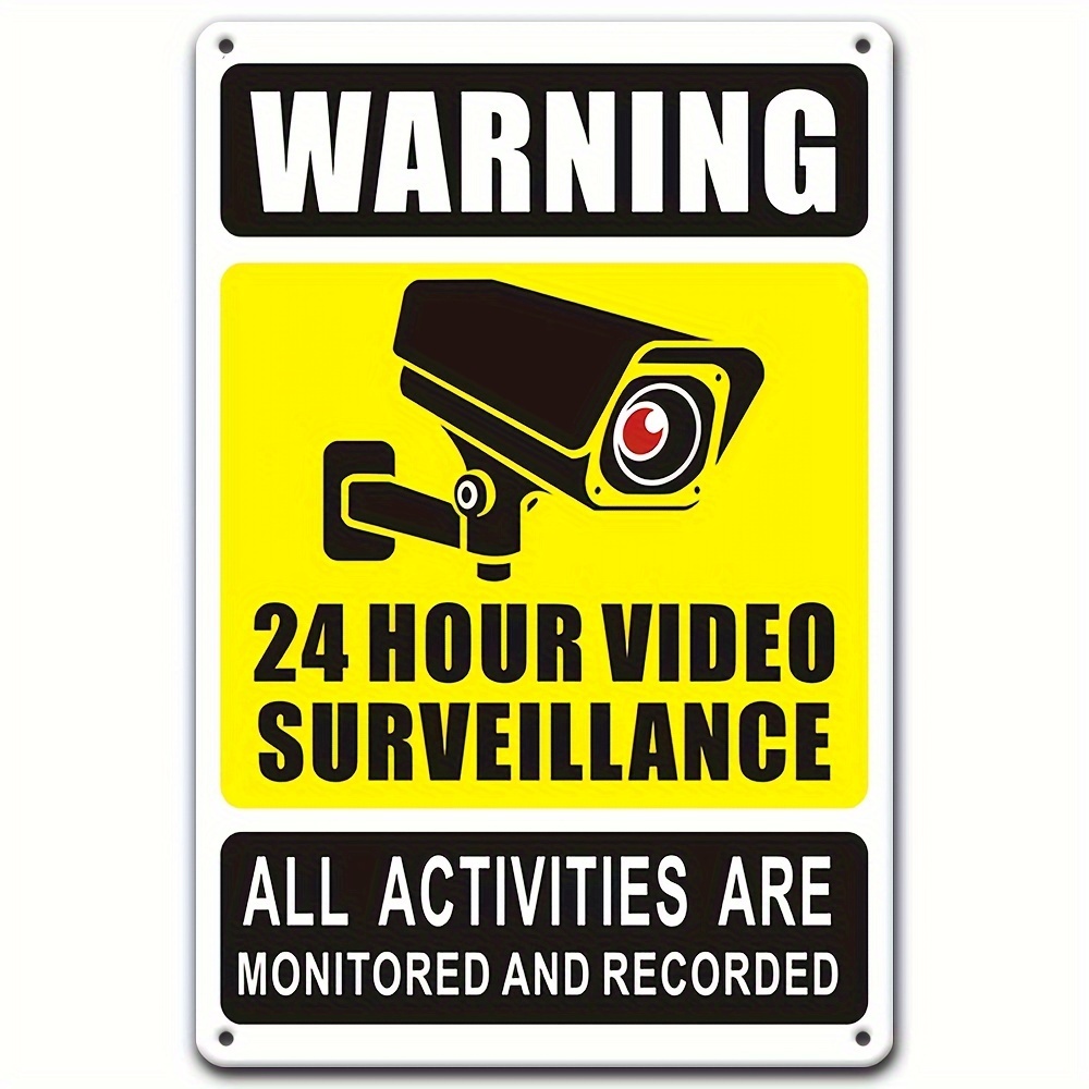 Home Decor Video - 24/7 videobewakingswaarschuwingsbord - duurzaam ijzeren metaal