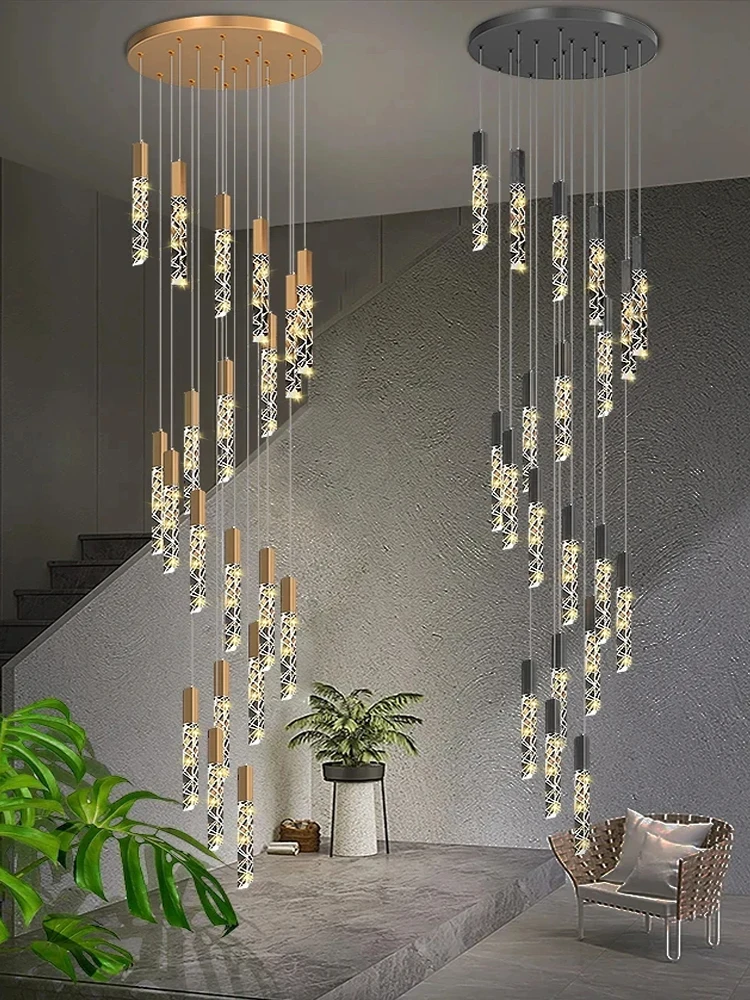 Hanging Moon Lamp - Nieuwe trapkroonluchter LED moderne duplex loft