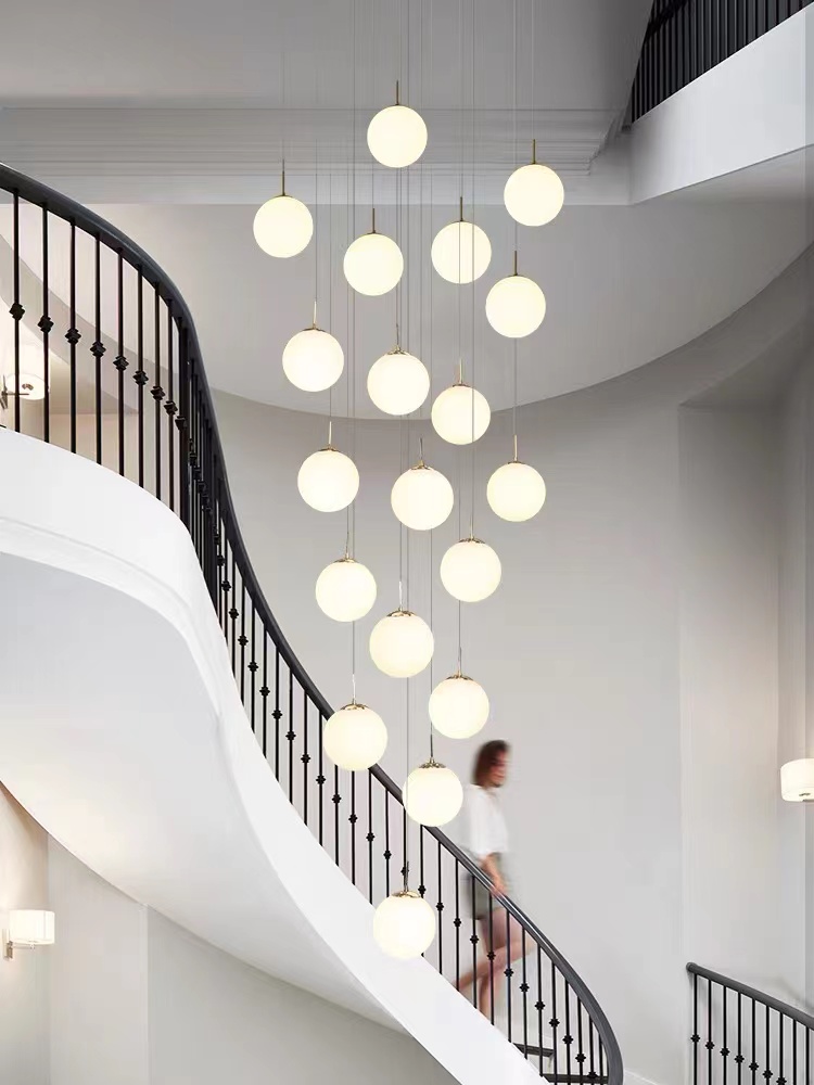 Hanging Moon Lamp - Trap Moderne Nordic Led Glazen Kroonluchter
