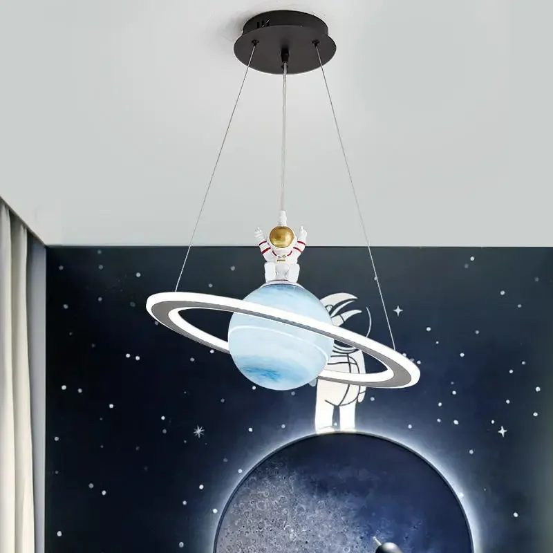 Hanging Moon Lamp - Nieuwe kinderplanetenkroonluchter jongenskamer woonkamer acryl bal