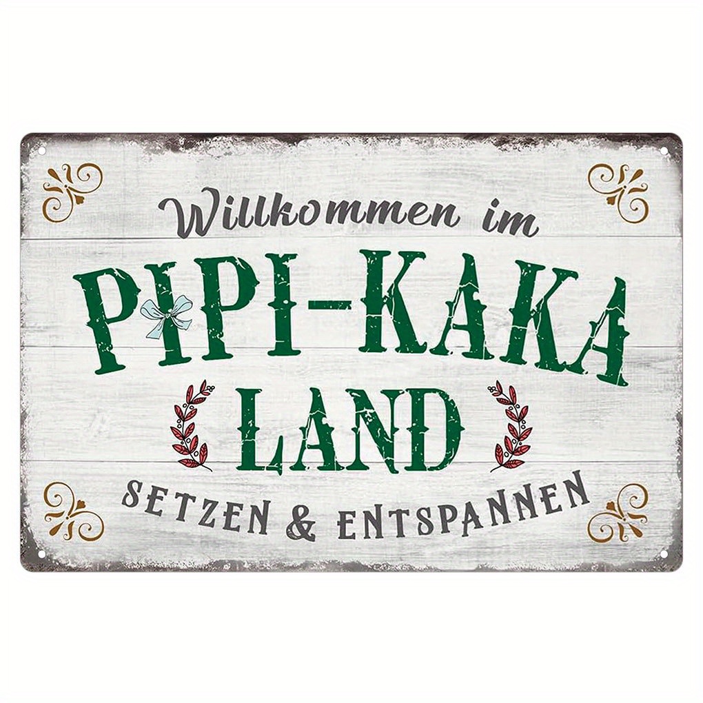 Germany Home Decor - - Vintage Pipi-Kaka Land metalen bord