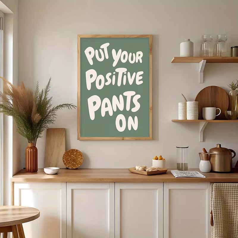 Moderne groene 'Put Your Posit - Home Decor Quotes On Wall recensie en prijs