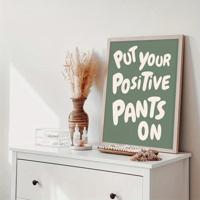 Moderne groene 'Put Your Posit - Home Decor Quotes On Wall recensie en prijs