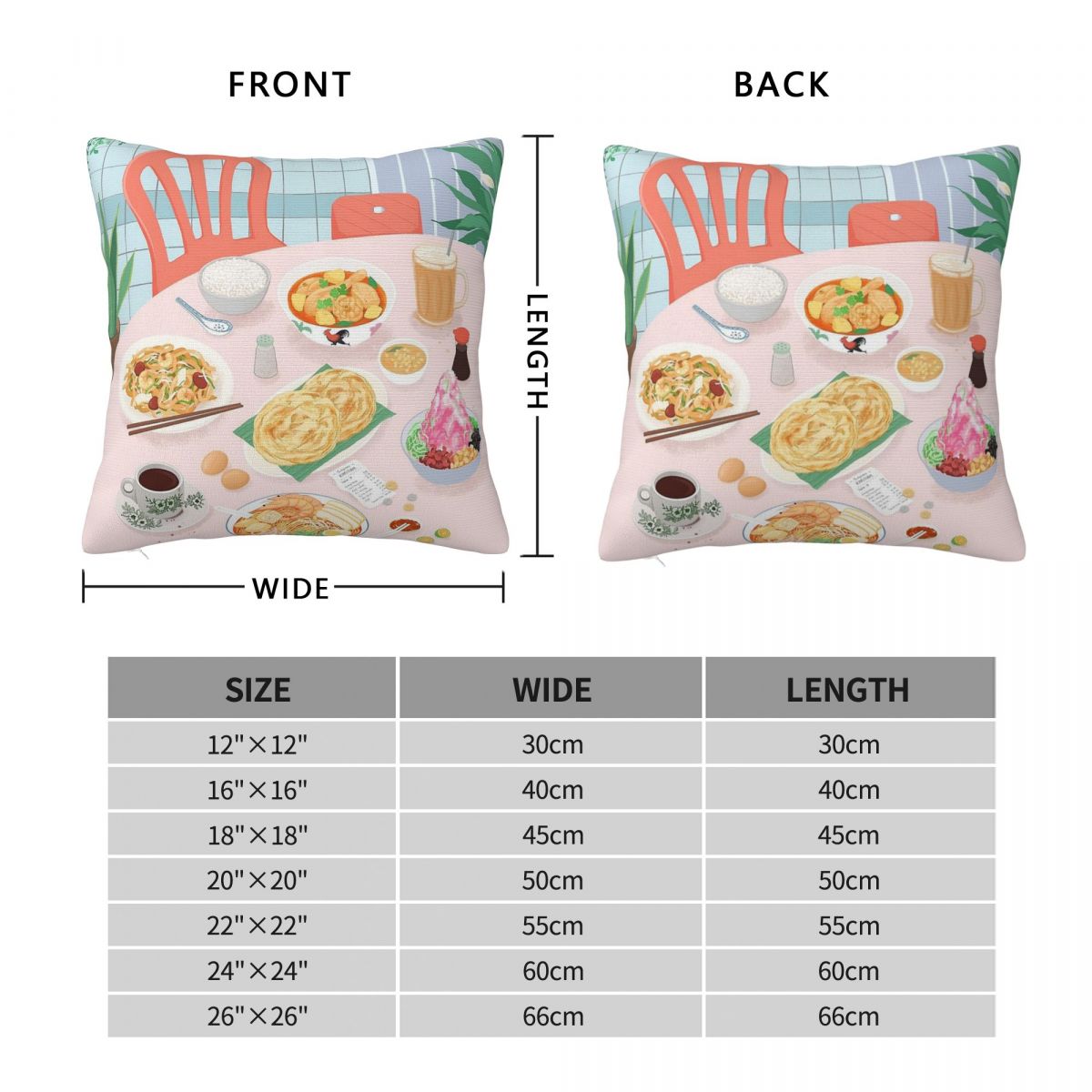 Kopitiam Food Malaysia Kussens - Home Decor Malaysia recensie en prijs