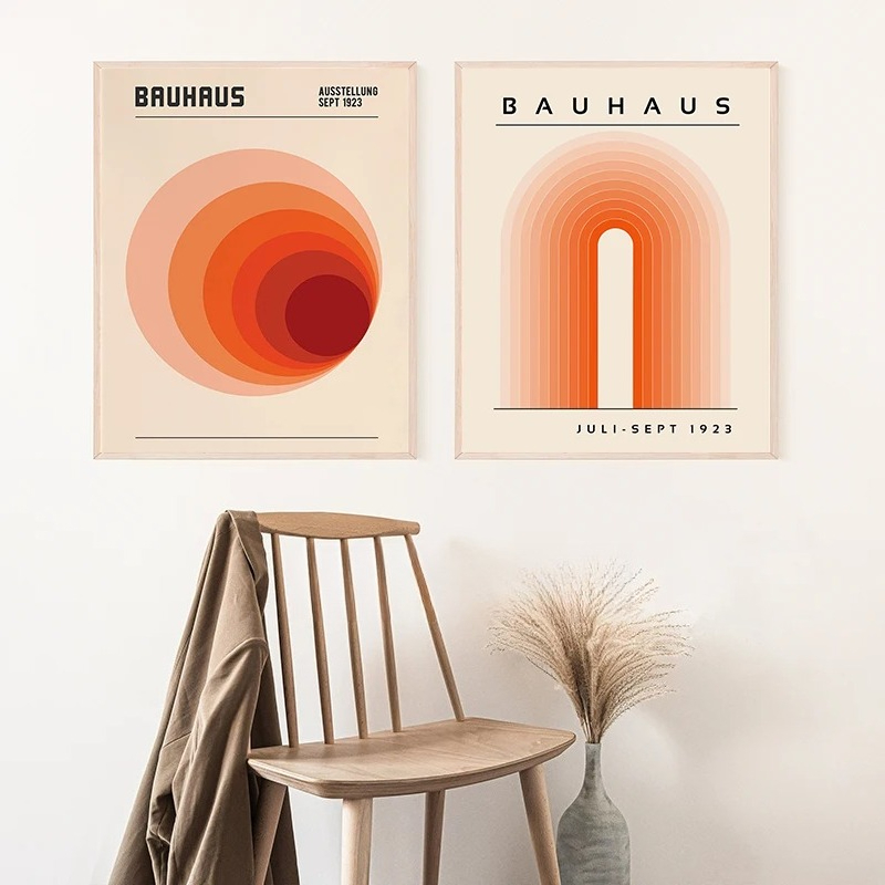Oranje Bauhaus Retro Art Print - Home Decor Orange recensie en prijs