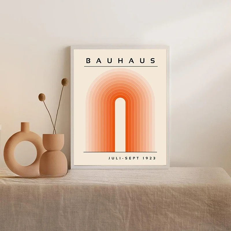 Oranje Bauhaus Retro Art Print - Home Decor Orange recensie en prijs