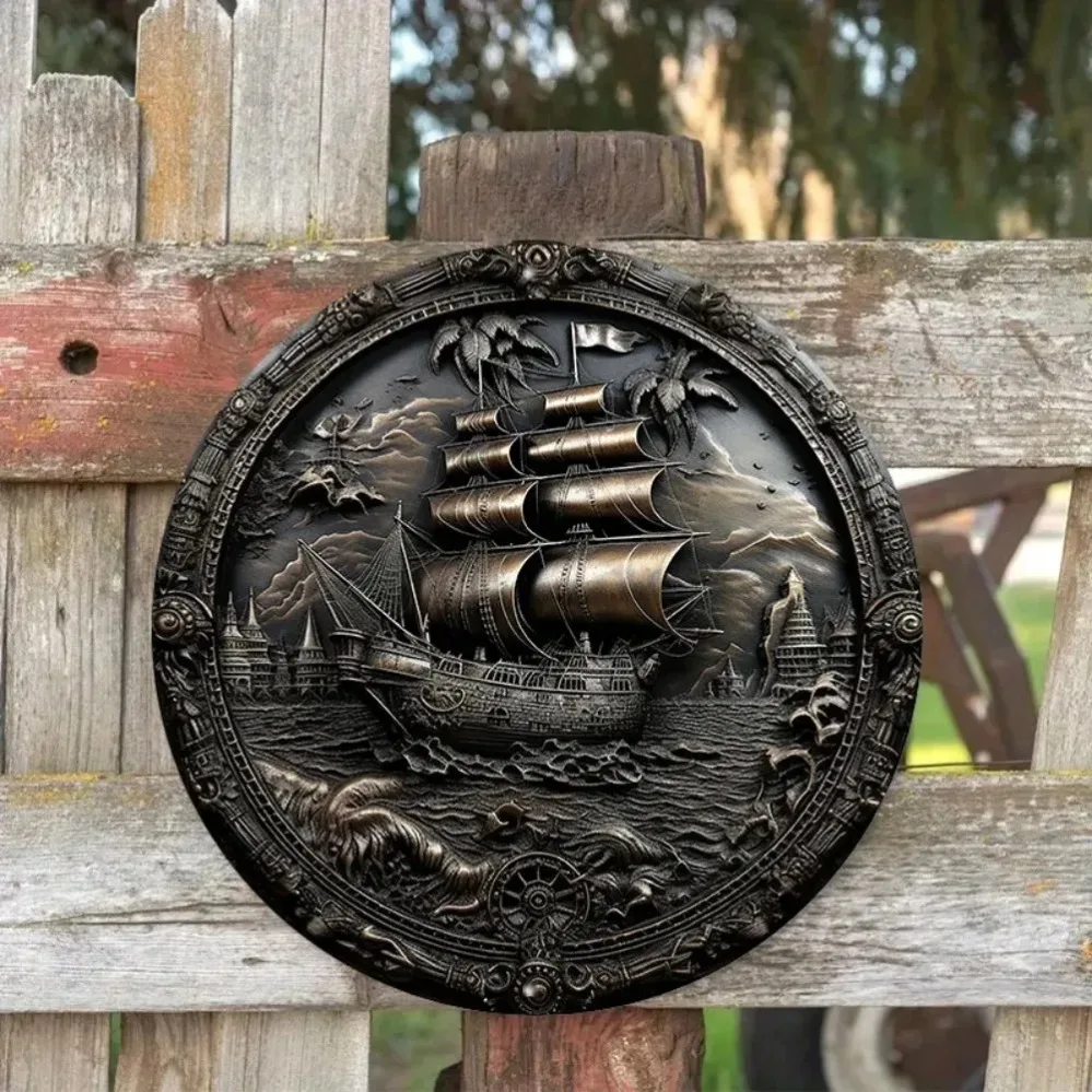 3D piratenschip metalen muurku - Home Decor Theme recensie en prijs