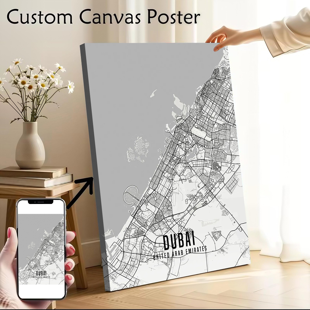 VAE Dubai stadskaart poster ca - Home Decor Uae recensie en prijs