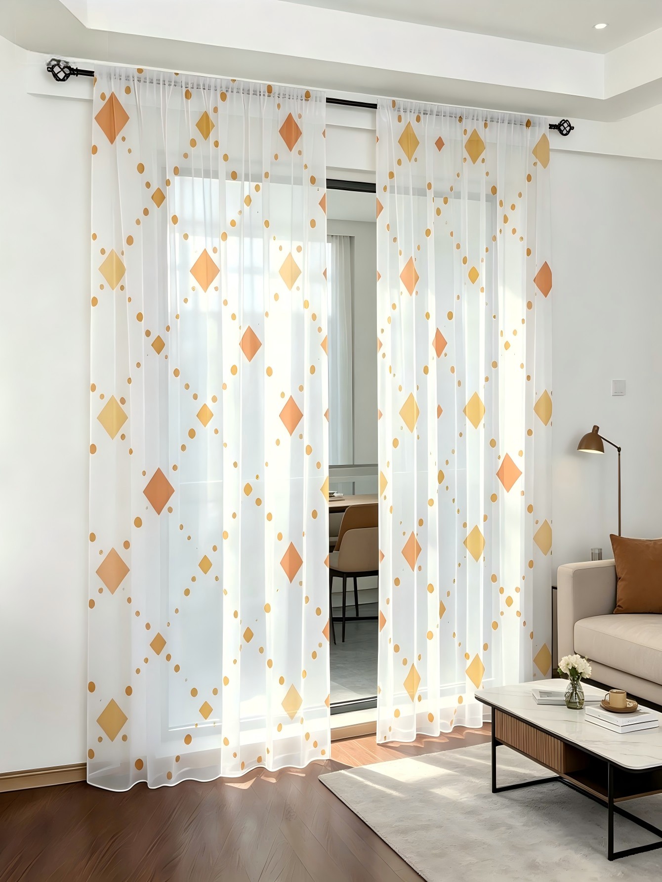 2 stuks digitaal bedrukte tran - Home Decor Orange recensie en prijs