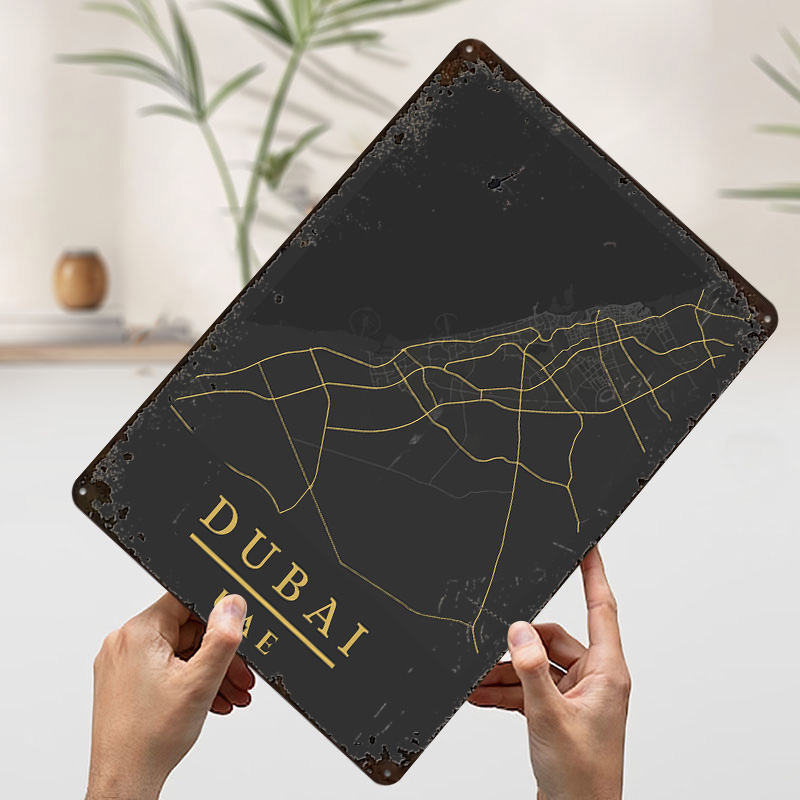 Dubai VAE Kaart Kunst Geprint  - Home Decor Uae recensie en prijs