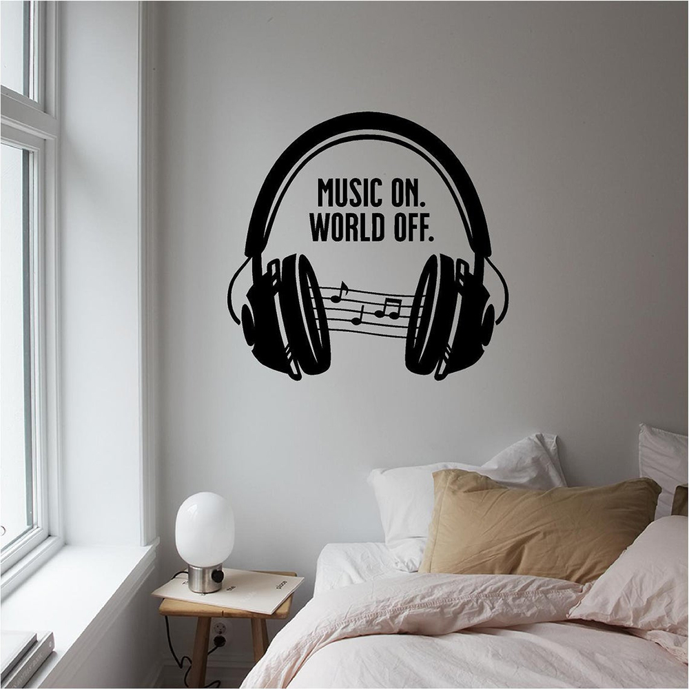Muziek Headset Muurstickers Qu - Home Decor Quotes On Wall recensie en prijs