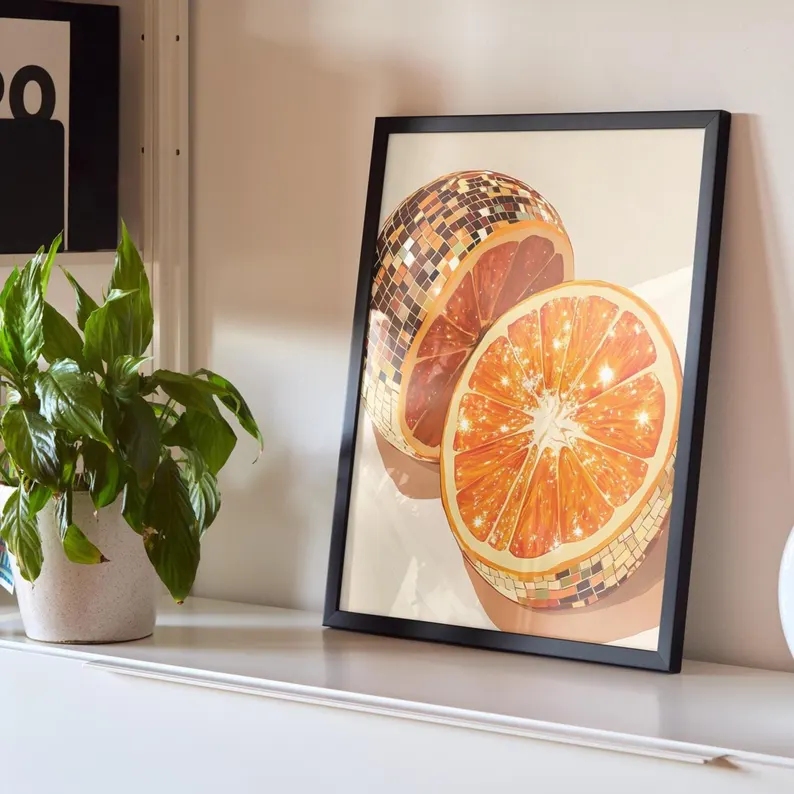 Moderne oranje discobal muurku - Home Decor Orange recensie en prijs